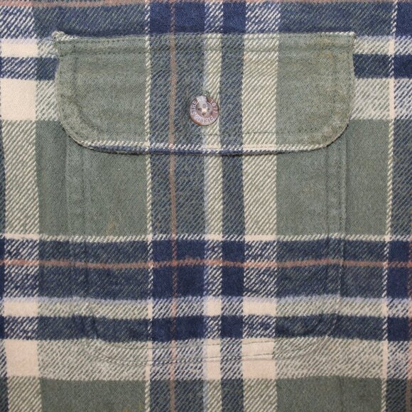 Field and Stream Mens XXLT Tall Green Plaid Flannel Button Down Shirt Outdoors - Picture 7 of 11